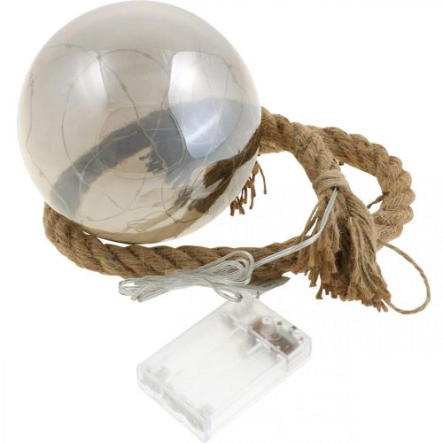 Floristik24 Sfera luminosa per interni a LED con corda Ø14cm 30L bianco caldo