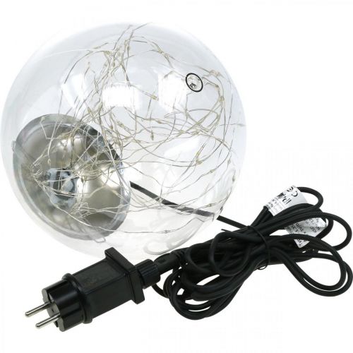 Floristik24 Sfera LED grande interna ed esterna Ø20cm trasparente 80L bianco caldo