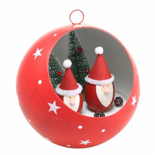 Floristik24 Palla di Natale per appendere Babbo Natale e LED rossi Ø20cm per batterie