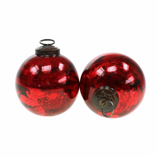 Floristik24 Addobbi per l'albero di Natale Palla di Natale in vetro rosso Ø8cm 6 pezzi