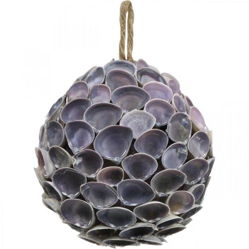 Floristik24 Sfera conchiglia Decorazione marittima con conchiglie Sfera deco viola Ø12cm