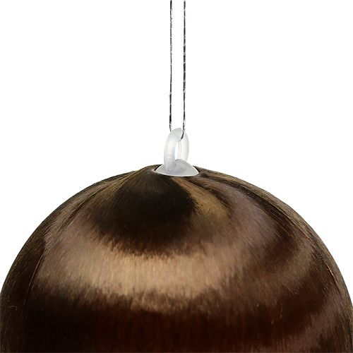 Floristik24 Decorazione di Natale Palla per albero Plastica Ø6cm Marrone 6 pezzi
