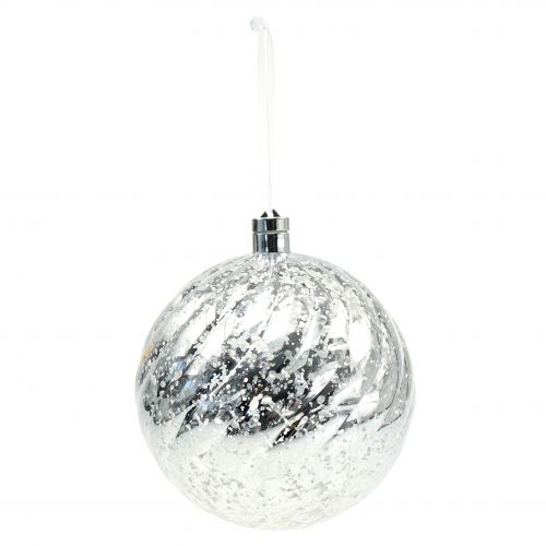 Sfera plastica argento con illuminazione Ø20cm