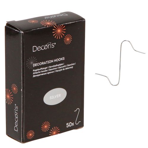 Floristik24 Appendino a sfera Appendino in argento Palline di Natale 35mm 50 pz