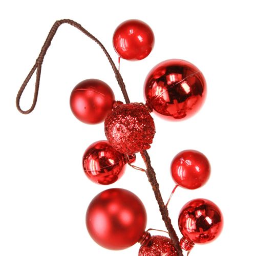 Floristik24 Ghirlanda di palline natalizie Ghirlanda natalizia rossa 160 cm