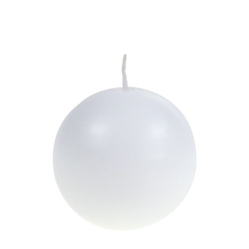 Candela a sfera 80mm bianca 6pz