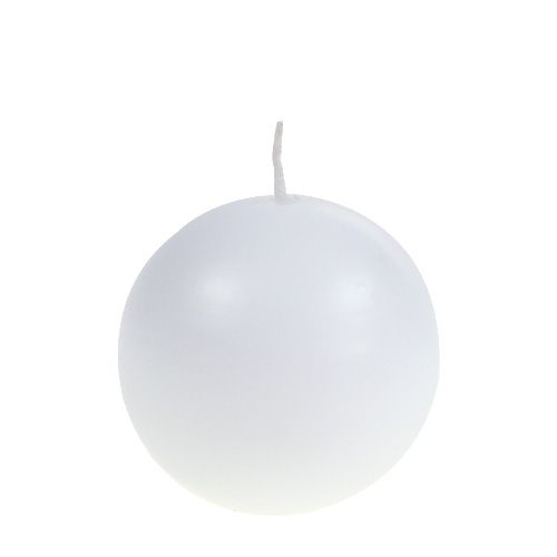 Floristik24 Candela a sfera 80mm bianca 6pz