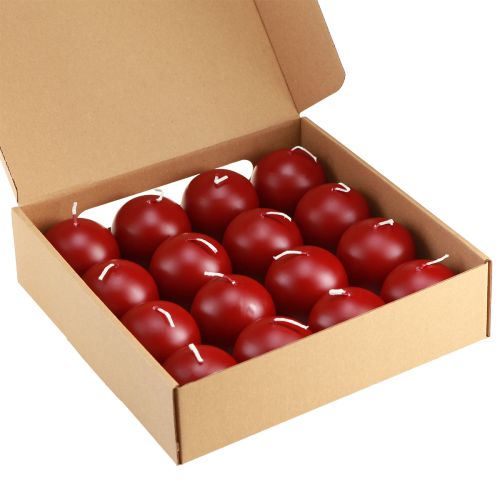 Prodotto Candele a sfera 60mm rosso antico 16 pezzi