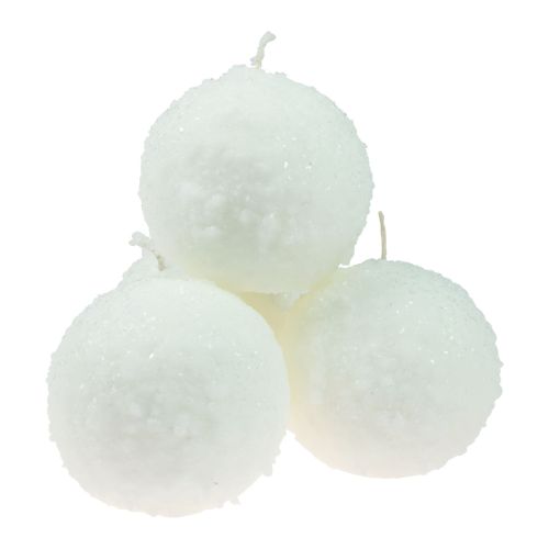 Prodotto Candele a sfera candele bianche a palle di neve candele a sfera Ø10 cm 4 pz