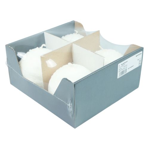 Prodotto Candele a sfera candele bianche a palle di neve candele a sfera Ø10 cm 4 pz