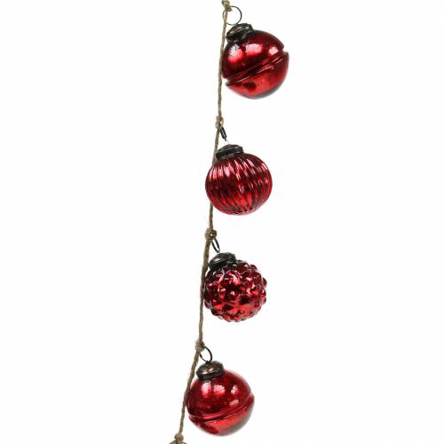Ghirlanda di decorazioni natalizie Palline dell&#39;albero di Natale rosso 120 cm