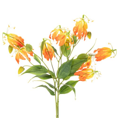 Fiore artificiale Gloriosa arancione con steli lunghi per vasi, 80 cm, 3 pezzi | Floristik24.it