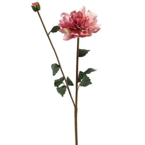 Floristik24 Fiore artificiale dalia fiore rosa con bocciolo H57cm