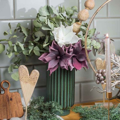 Floristik24 Fiore artificiale magnolia viola schiuma fiore Ø10cm 6pz
