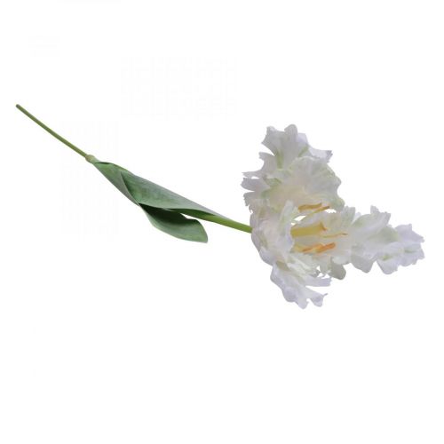 Prodotto Fiore artificiale, tulipano pappagallo bianco verde, fiore primaverile 69 cm