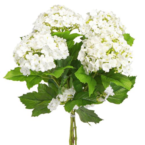 Prodotto Fiori artificiali Snowball Viburnum artificiale bianco 60cm 4 pezzi