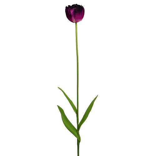 Floristik24 Tulipani Fiori Artificiali Viola-Verde 84cm - 85cm 3pz