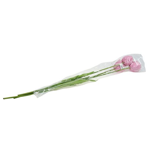 Floristik24 Tulipani artificiali riempiti rosa scuro 84 cm - 85 cm 3 pezzi