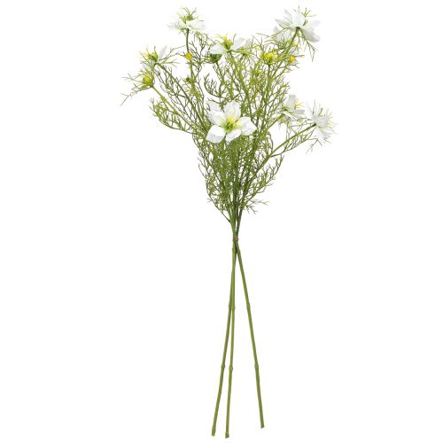 Prodotto Fiori artificiali Nigella bianca vergine in verde 67 cm 3 pezzi