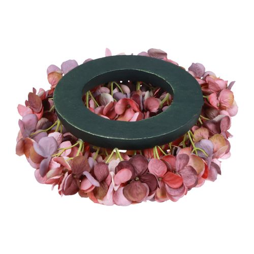 Prodotto Decorazione di fiori artificiali ghirlanda di ortensie rosa antico artificiale Ø26cm