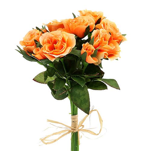 Floristik24 Fiori artificiali bouquet di rose arancio L26cm 3 pezzi