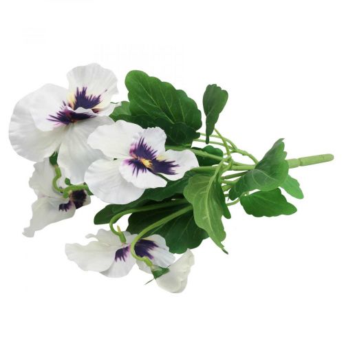 Prodotto Fiori Artificiali, Fiori Di Seta, Viole Del Pensiero Viola Bianco 29cm