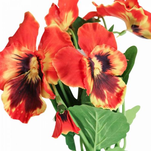 Floristik24 Fiori artificiali, fiori di seta, pansy arancione 29cm