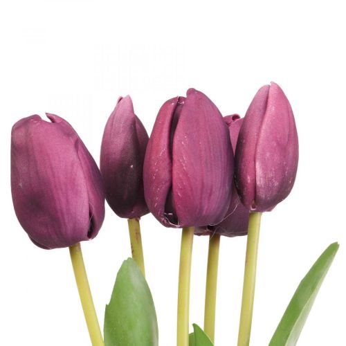 Floristik24 Fiori artificiali tulipano viola, fiore primaverile 48 cm fascio di 5