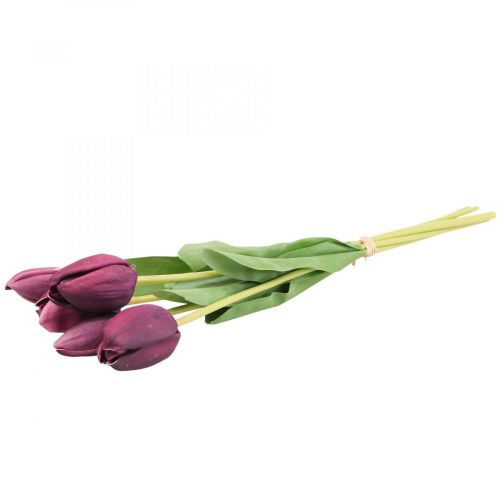 Floristik24 Fiori artificiali tulipano viola, fiore primaverile 48 cm fascio di 5