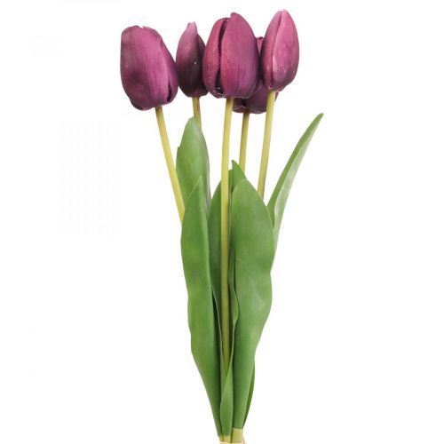 Floristik24 Fiori artificiali tulipano viola, fiore primaverile 48 cm fascio di 5
