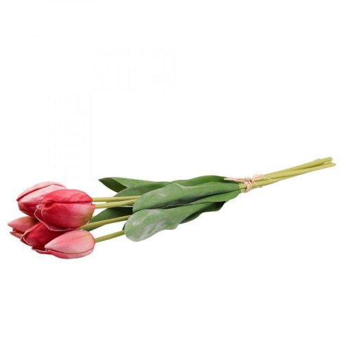 Floristik24 Tulipano artificiale rosso, fiore primaverile 48 cm fascio di 5