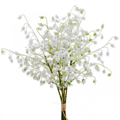 Floristik24 Fiori artificiali, decorazione di mughetti artificiali bianchi 38 cm 5 pezzi