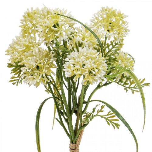 Fiori artificiali allium bianco decorazione cipolle  ornamentali 34cm 3 pezzi in mazzo-08175