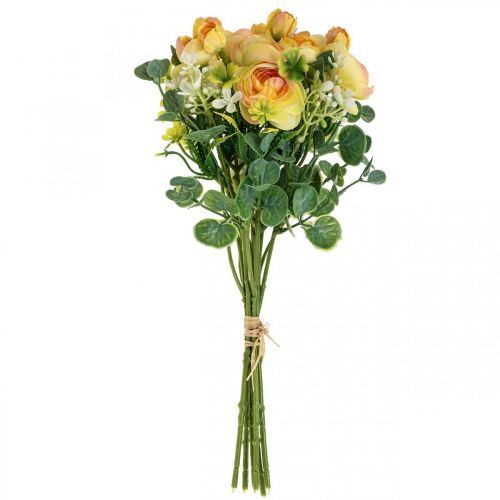 Floristik24 Bouquet di fiori artificiali deco ranuncolo giallo artificiale 32 cm