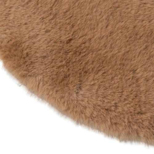 Prodotto Runner da tavolo rotondo in pelliccia sintetica decorativa in pelliccia tappeto marrone Ø38 cm