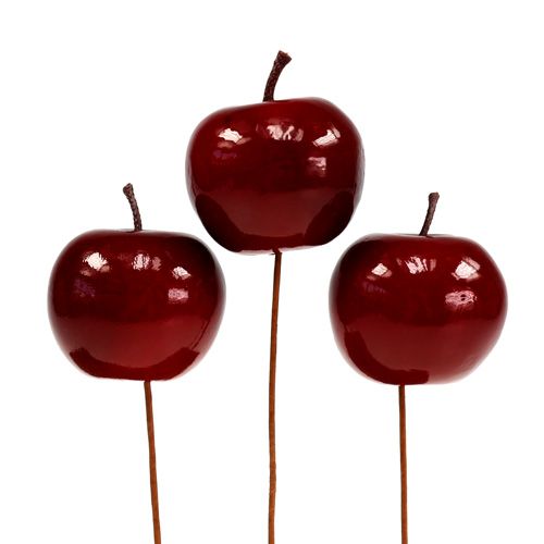 Floristik24 Mela da frutto artificiale dipinta di rosso Ø5,5cm 12 pezzi