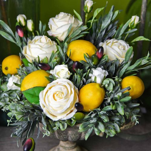 Floristik24 Frutta artificiale, limone, frutta decorativa L8,5 cm Ø5 cm 4 pezzi