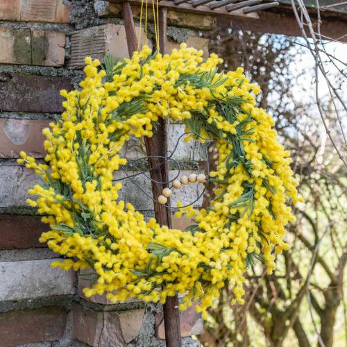 Pianta artificiale, acacia argentata, deco mimosa giallo, 39cm 3pz