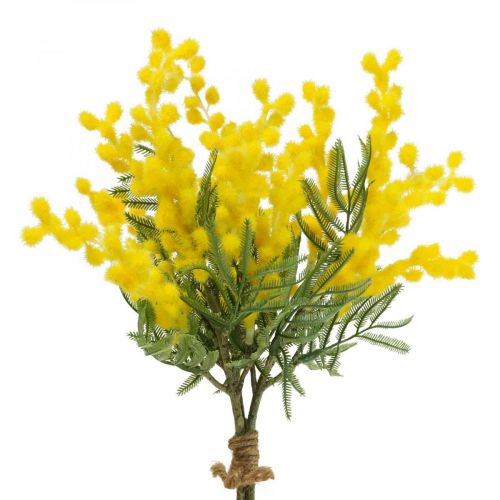 Floristik24 Pianta artificiale, acacia argentata, deco mimosa giallo, 39cm 3pz