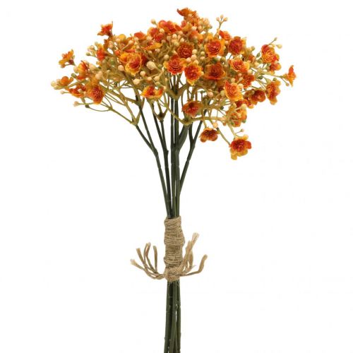 Floristik24 Gypsophila fiori artificiali gesso erba arancione L30 cm 6 pezzi in un mazzo