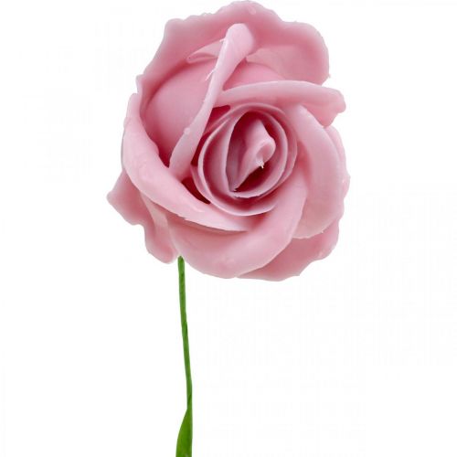 Rose finte rosa cera rose deco rose cera Ø6cm 18p-05858