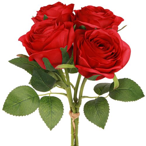 Rose artificiali Rose rosse Decorazione Fiore Ø6cm H6cm L50cm 4 pz