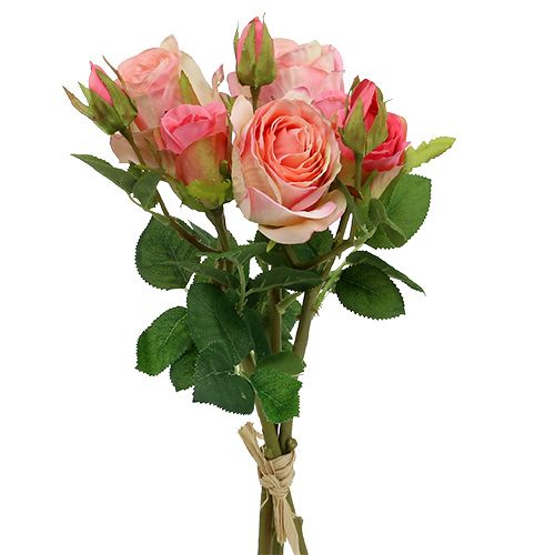 Floristik24 Bouquet di rose artistiche rosa 40 cm