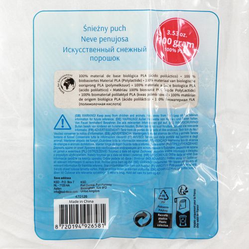 Prodotto Neve artificiale Soffice neve artificiale A base biologica 100 g × 2 pezzi