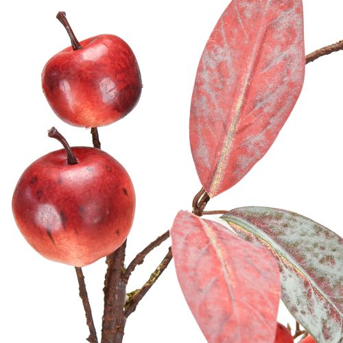 Prodotto Ramo di mela artificiale rosso, decorazione autunnale, ramo natalizio da 70 cm