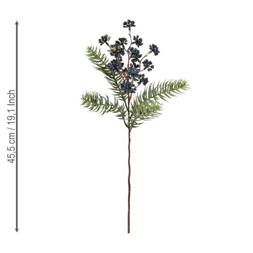 Prodotto Rami di ginepro artificiali con bacche, rami aghiformi, 45 cm, 3 pezzi