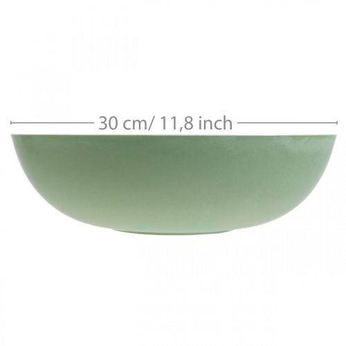 Prodotto Fioriera rotonda, decorazione floreale, ciotola di plastica, vaso per composizioni verde, bianco screziato H8,5 cm Ø30 cm