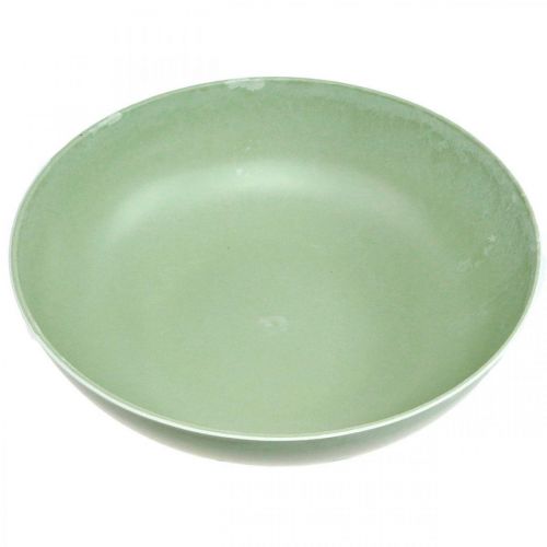Prodotto Fioriera rotonda, decorazione floreale, ciotola di plastica, vaso per composizioni verde, bianco screziato H8,5 cm Ø30 cm