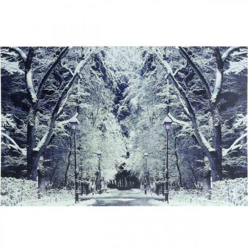 Floristik24 Quadro a LED parco paesaggistico invernale con lanterne Murale a LED 58x38cm