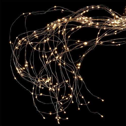 Fascio di luci a LED per interni ed esterni 640 1,9 m argento/bianco caldo